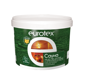 Состав "Eurotex-Сауна" лак защитный для дерева 2,5